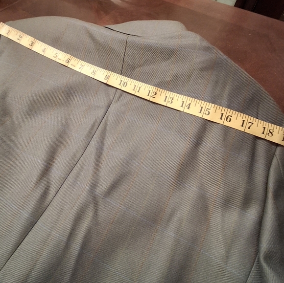 Yves Saint Laurent Single-Breasted Woolmart Window-pane Green Blazer Size 42R - Picture 14 of 16